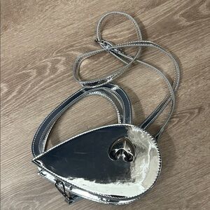 Fashion Nova Metallic Silver Crossbody Bag